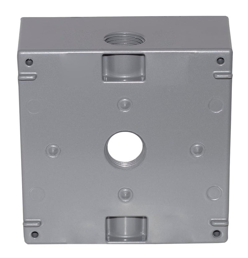 Sigma Electric 14350 Sigma Outlet Box 4-1/2" Hx4-1/2 Wx2-1/10 D Al 2 Gang, Three 1/2" Holes Gray Shrinkwrap, No Size, Grey - Image 3